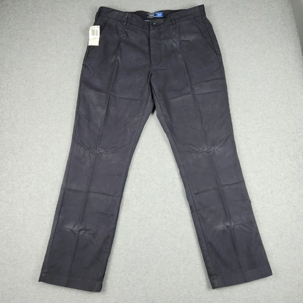 IZOD Pants Mens 33x32 Navy Performance Stretch Straight Fit Chino 46IZAGC05R-411